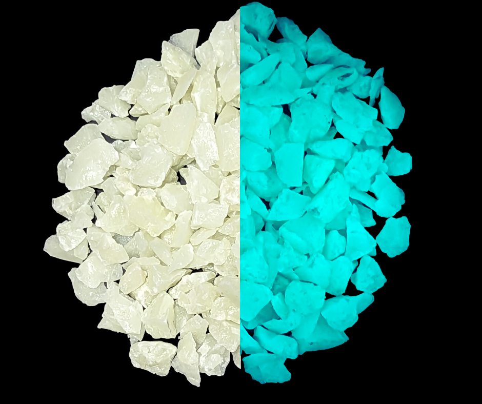 3-8mm Premium Grade Glow Rocks - Aqua