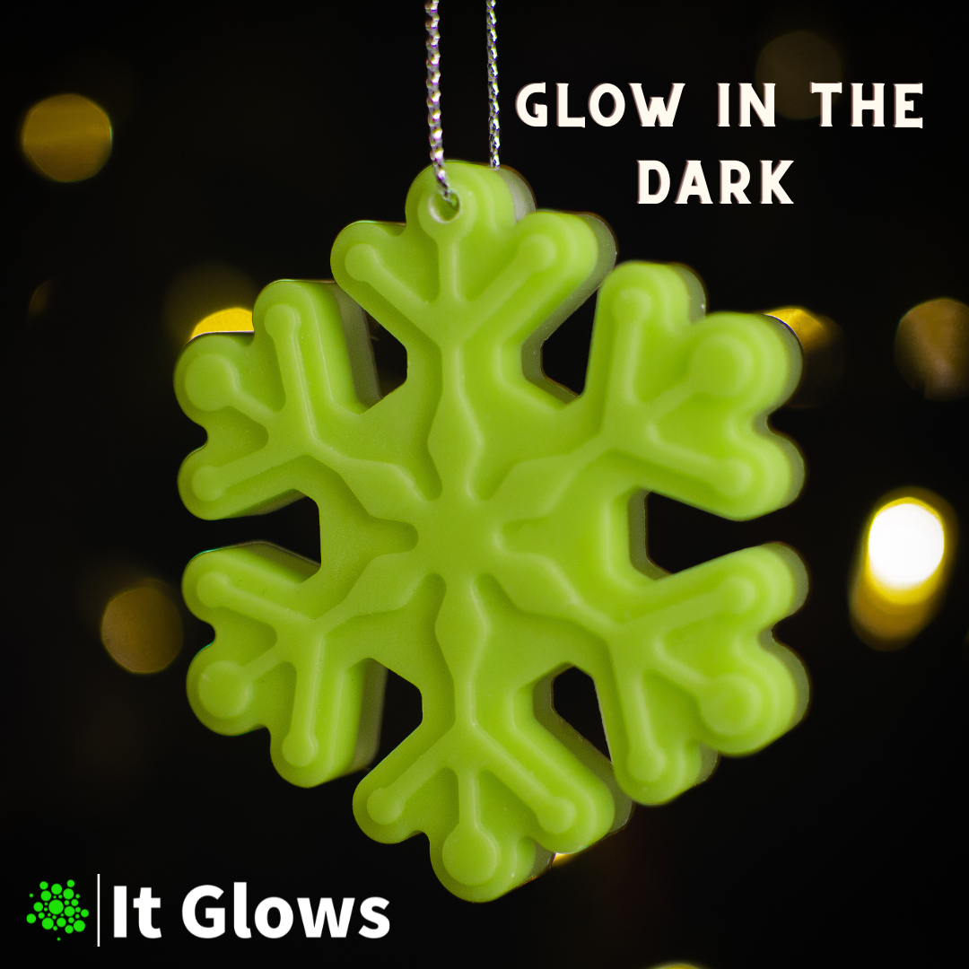 Glow in the dark Snowflake Ornament / Stocking Stuffer / Holiday Keepsake