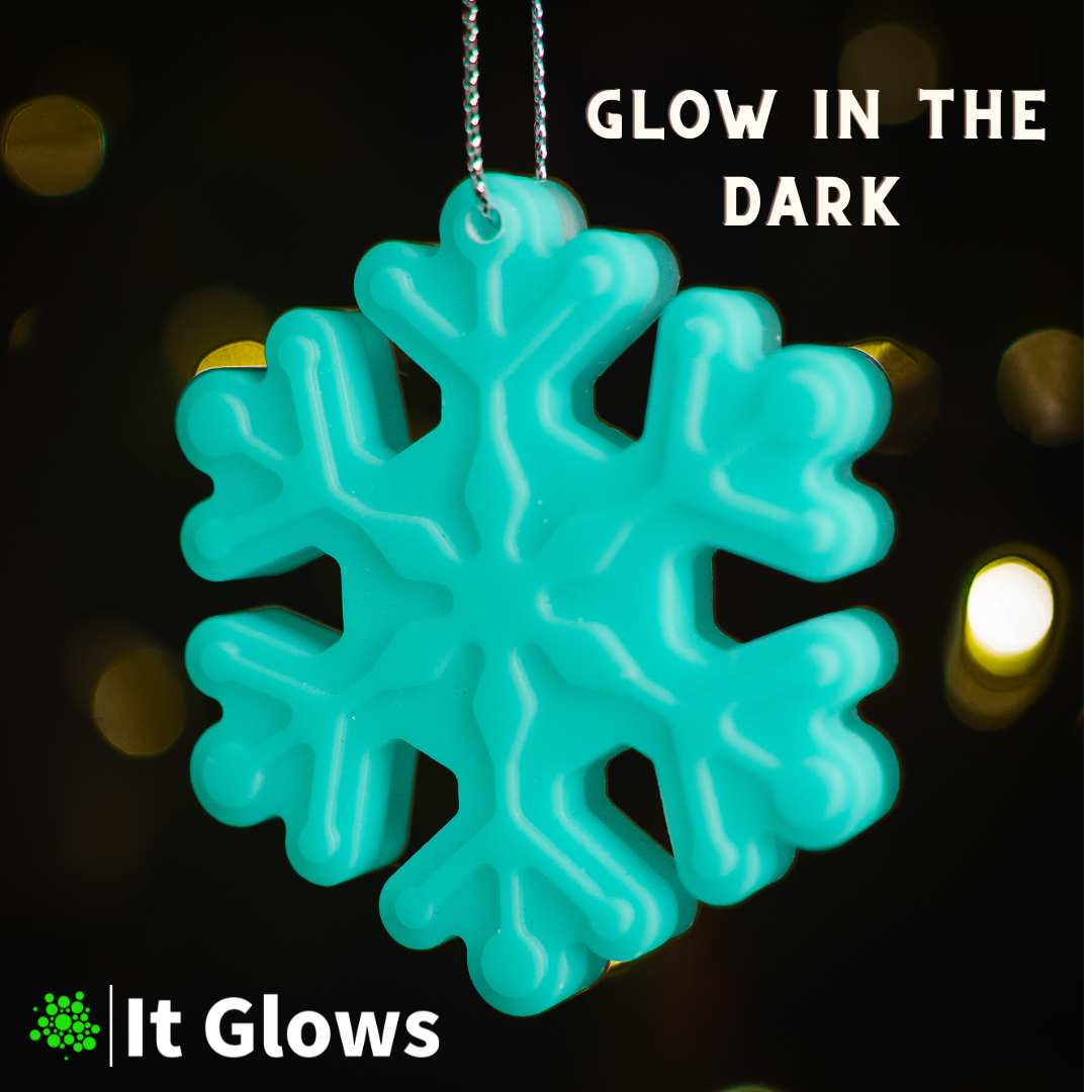 Glow in the dark Snowflake Ornament / Stocking Stuffer / Holiday Keepsake