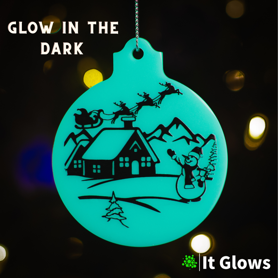 Glow in the Dark Christmas Ornament / Secret Santa / Stocking Stuffer / Holiday Keepsake