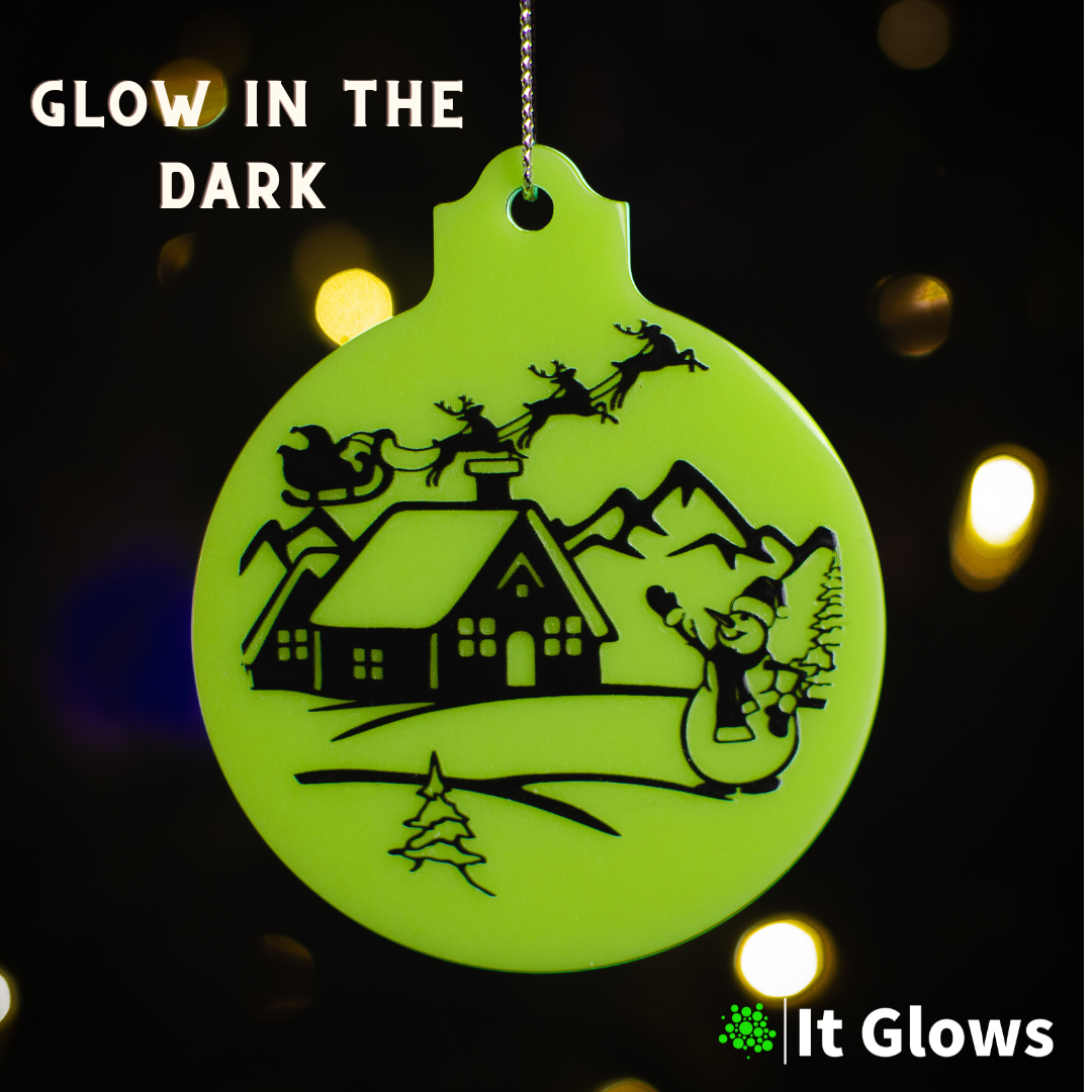 Glow in the Dark Christmas Ornament / Secret Santa / Stocking Stuffer / Holiday Keepsake