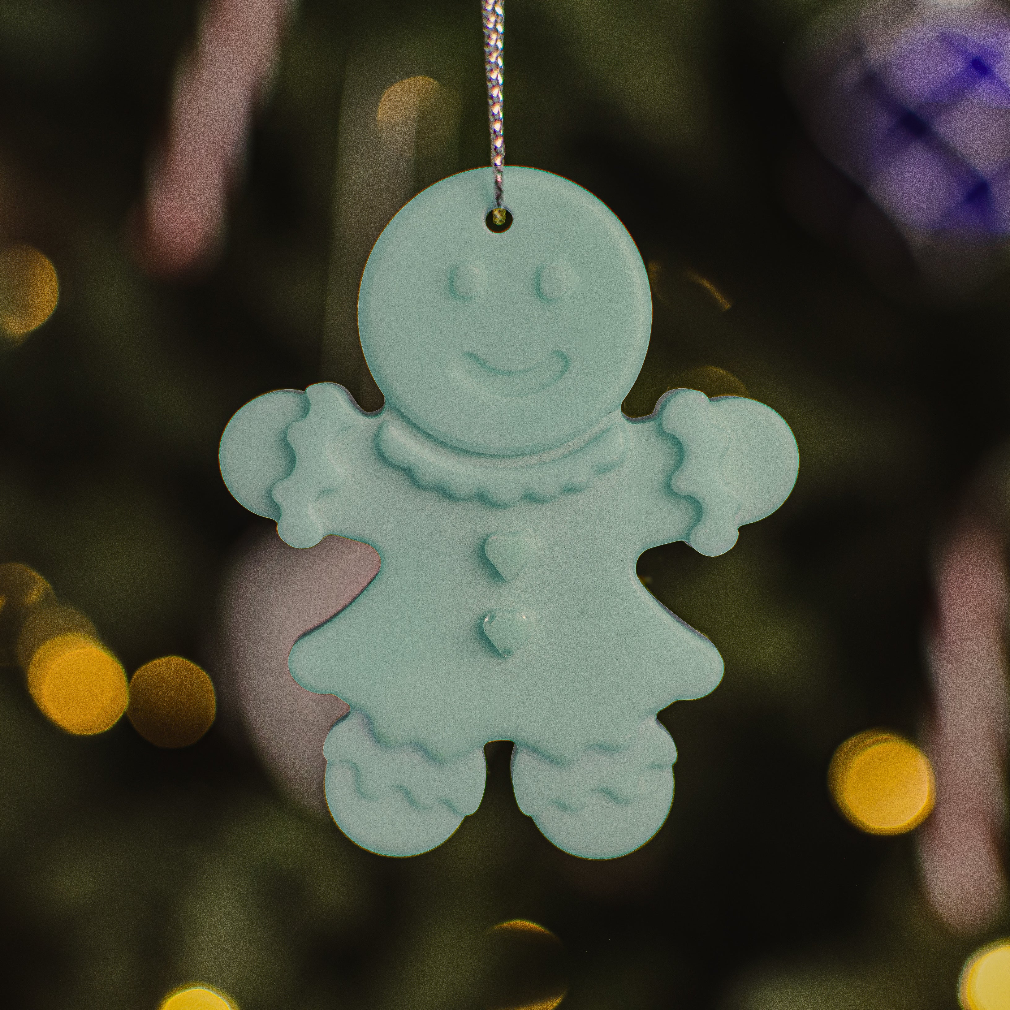 Glow in the dark Gingerbread Ornament / Christmas Ornaments / Holiday Keepsakes/ Stocking Stuffers