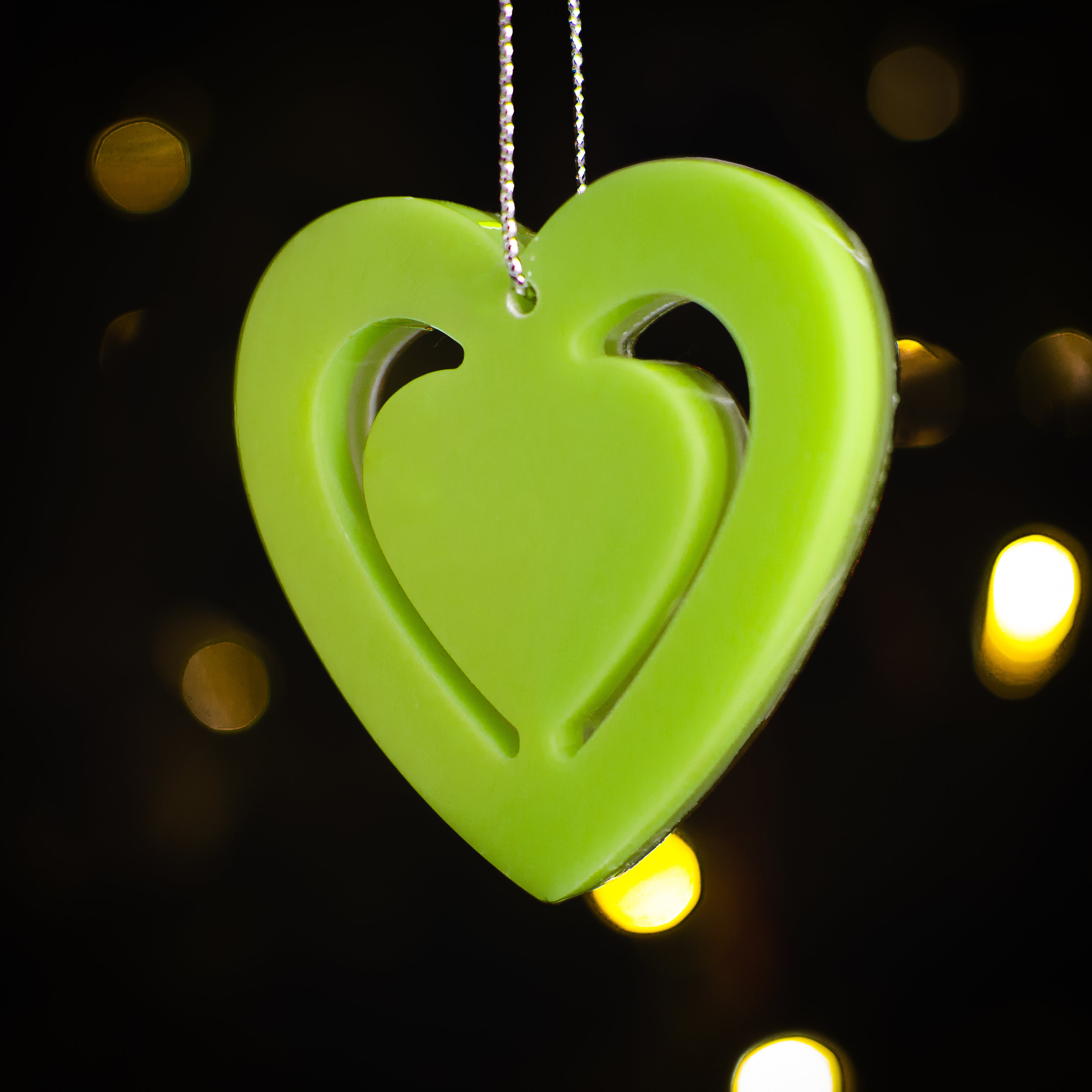 Glow in the Dark Christmas Ornaments / Color: Green / Set of 9 Ornaments