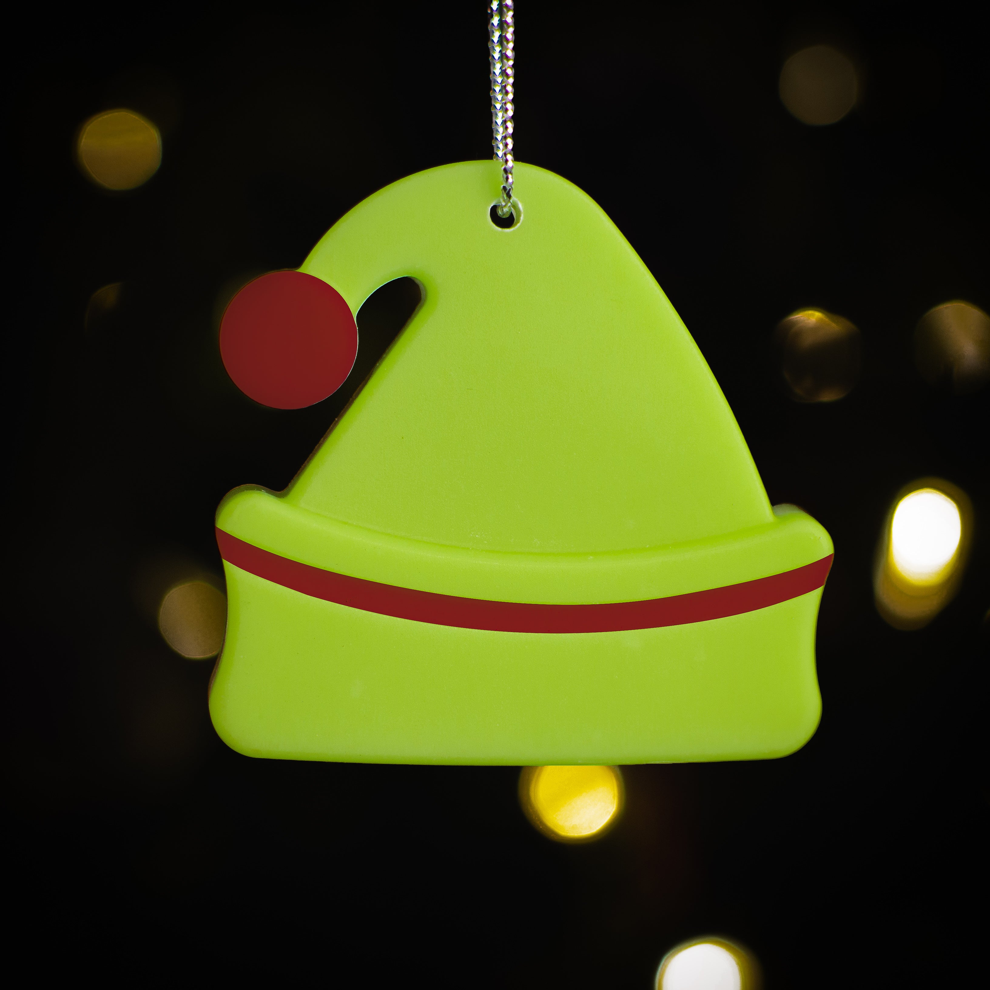 Glow in the dark Santa Hat Ornament / Holiday Keepsake / Stocking stuffers