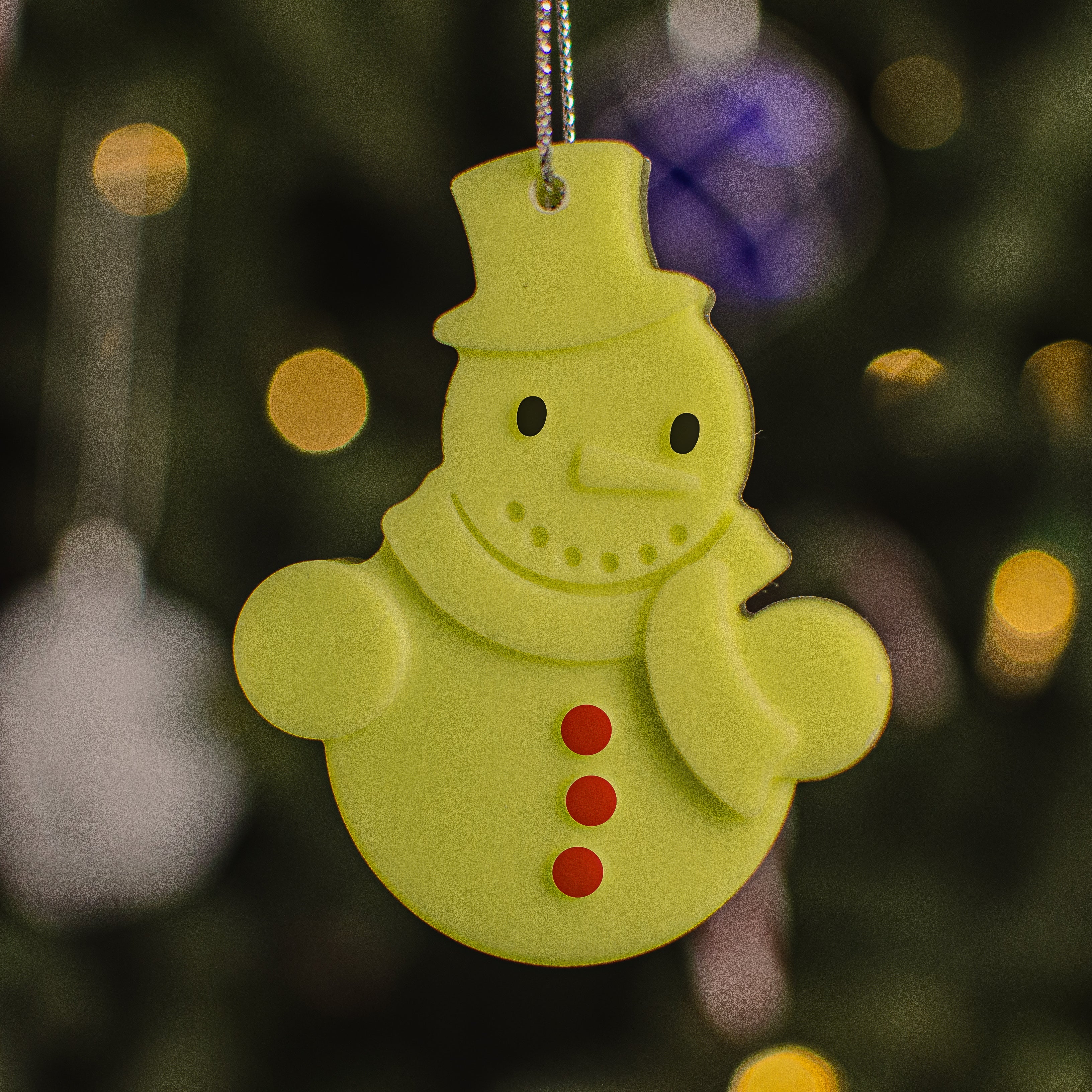 Glow in the dark Snowman Ornaments