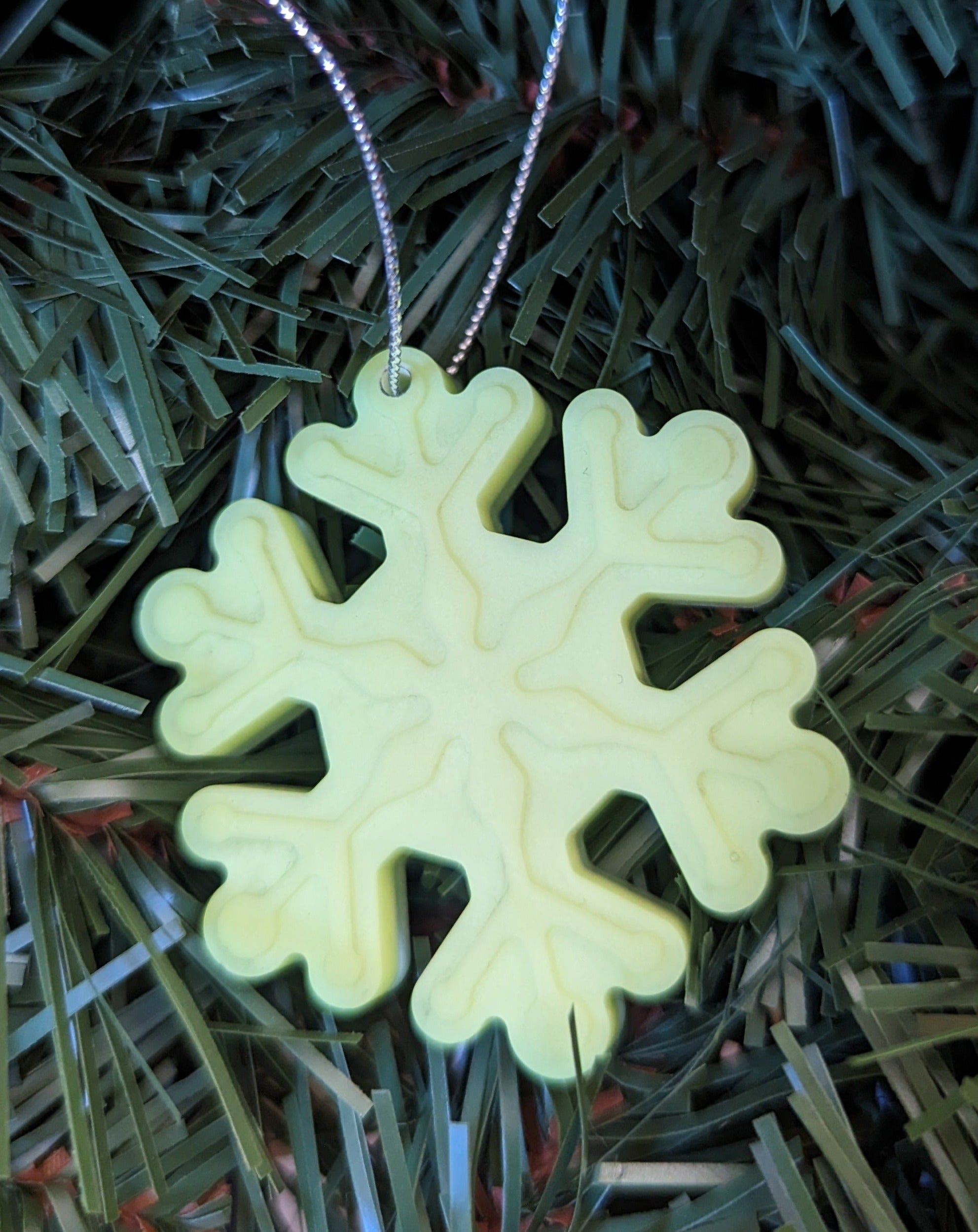 Glow in the dark Snowflake Ornament / Stocking Stuffer / Holiday Keepsake