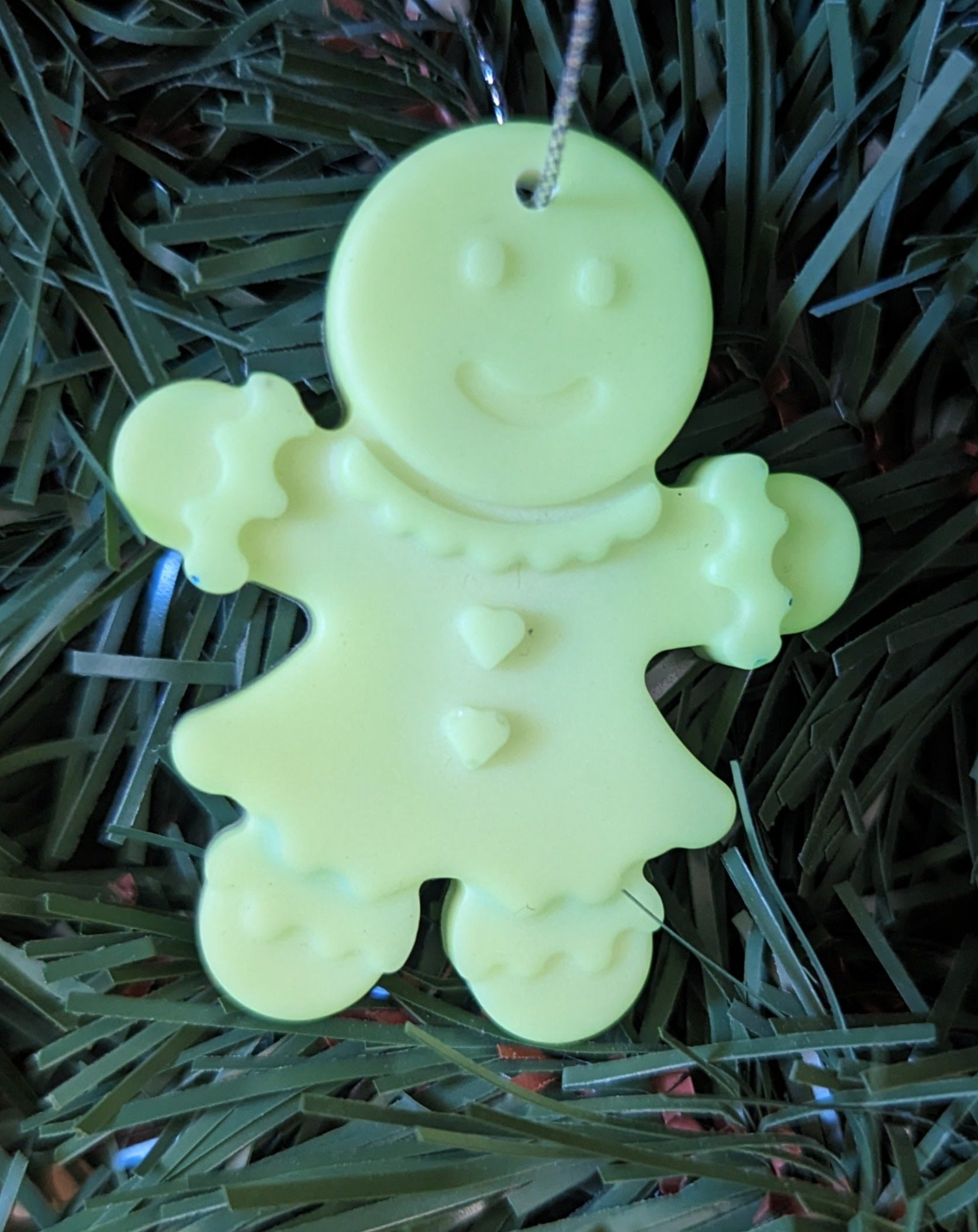 Glow in the dark Gingerbread Ornament / Christmas Ornaments / Holiday Keepsakes/ Stocking Stuffers