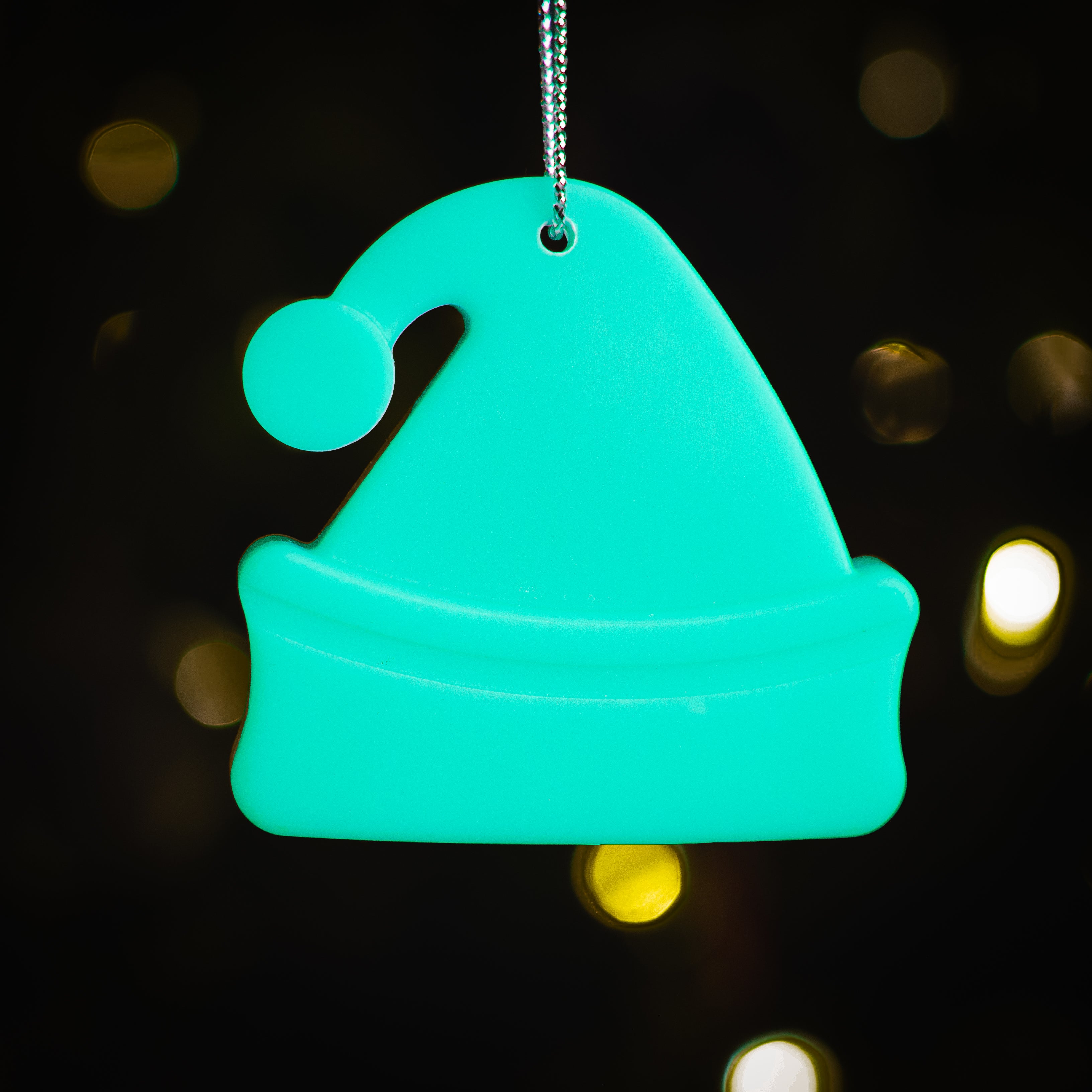 Glow in the Dark Christmas Ornaments / Color: Aqua / Set of 9 Ornaments