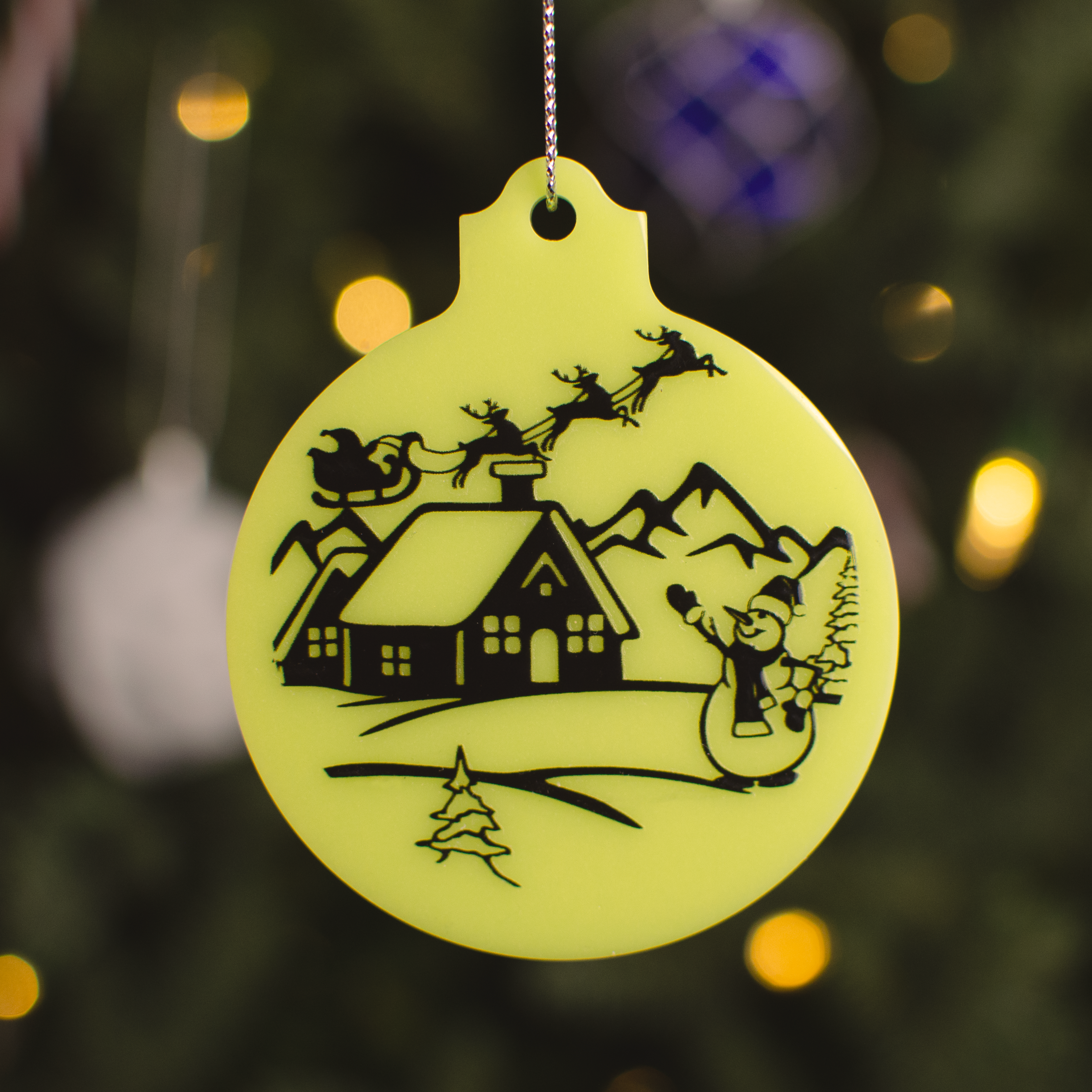 Glow in the Dark Christmas Ornament / Secret Santa / Stocking Stuffer / Holiday Keepsake